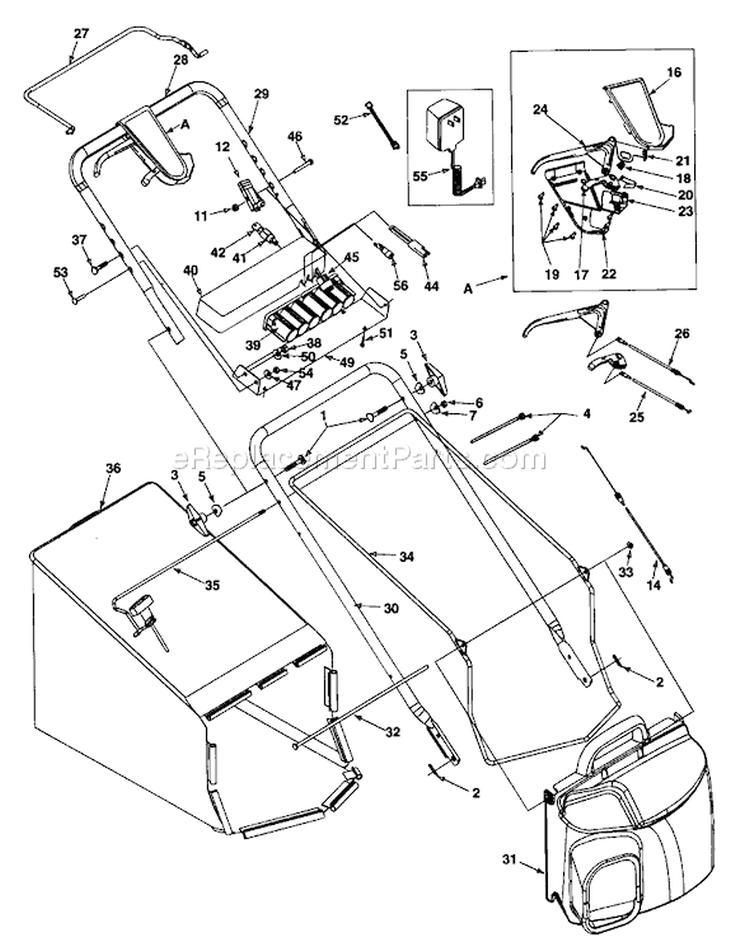 Page B Diagram and Parts List for 12AE999M401 2000 Yard Man Lawn Mower